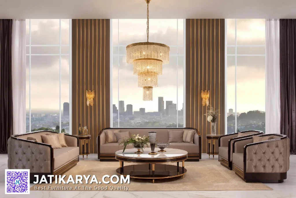 Set Sofa Tamu Jati Mewah Minimalis Jepara