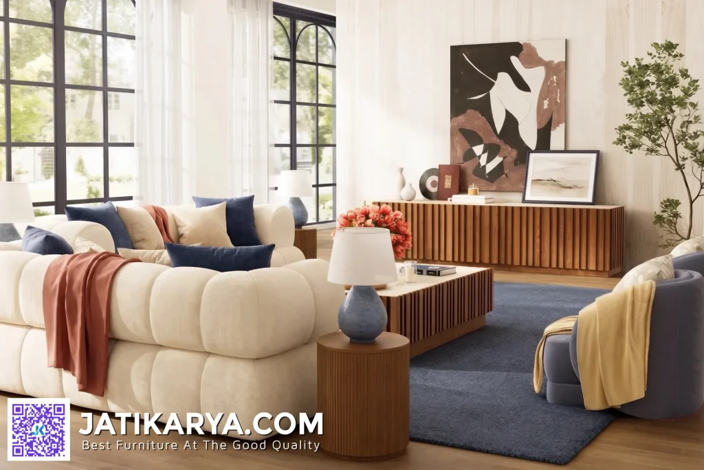 Sofa Tamu Minimalis Mewah Mid-Century Modern Jakarta Sofa Tamu Minimalis Mewah Mid-Century Modern Jakarta