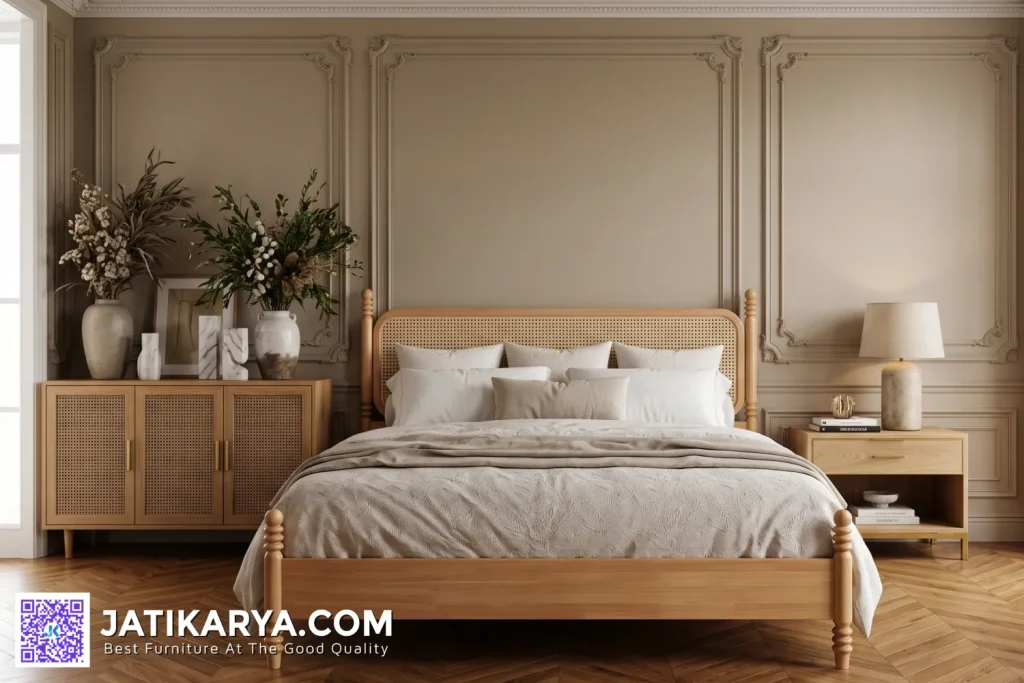 Tempat Tidur Minimalis Kayu Jati Dan Rotan Terbaru